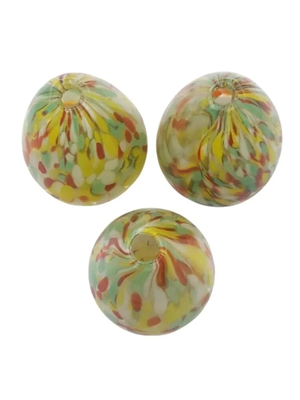 Pearlessence Hand Blown Confetti Tear Drop Art Glass Reed Diffuser Set Of 3